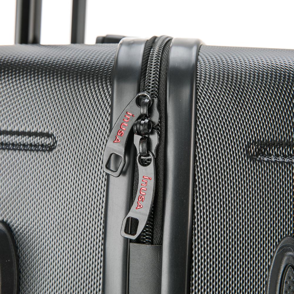 InUSA Deep lightweight hardside spinner 3 piece luggage set  20'',24'', 28'' Black. Picture 1