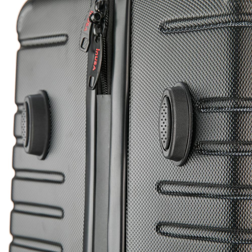 InUSA Deep lightweight hardside spinner 3 piece luggage set  20'',24'', 28'' Black. Picture 2