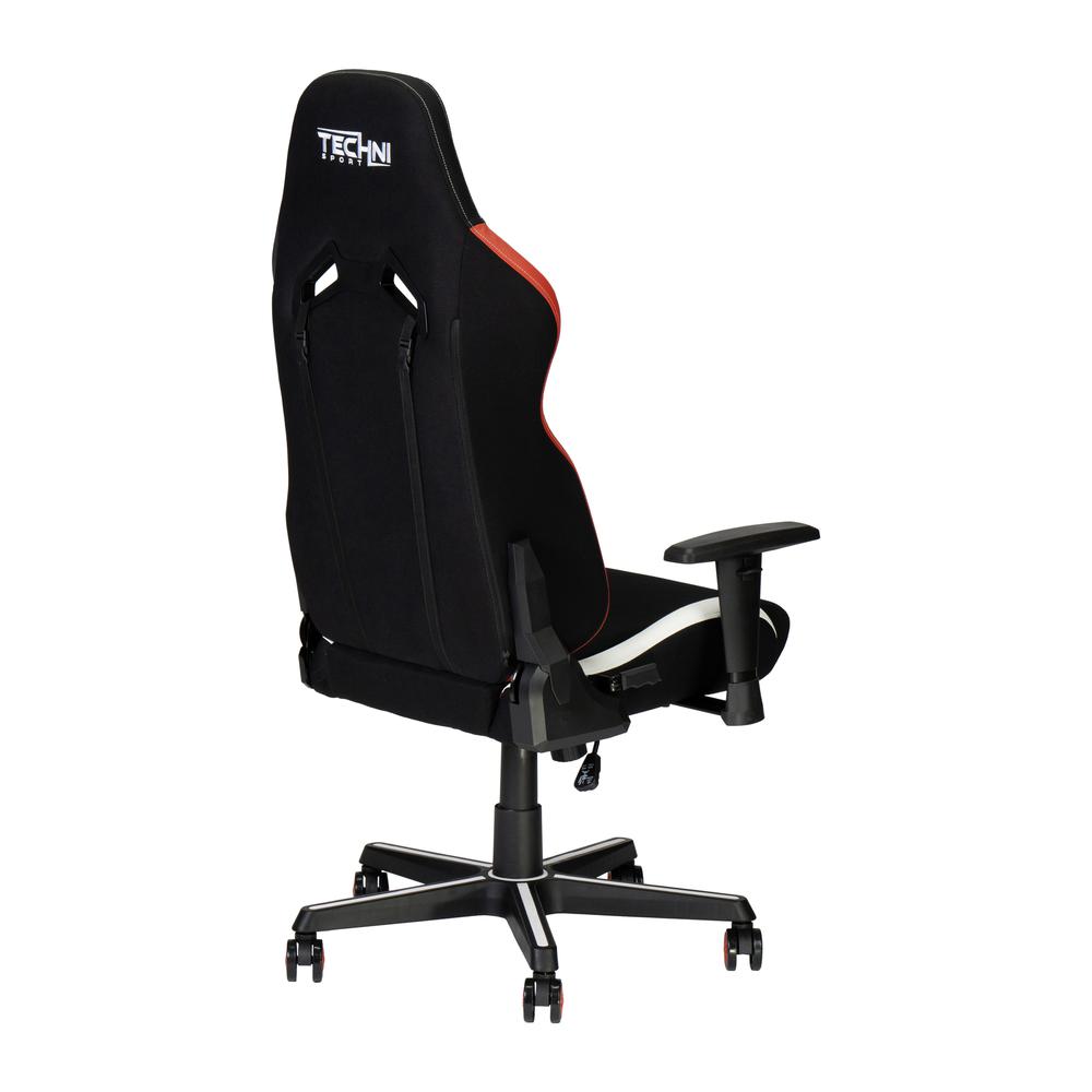 Techni Sport Echo Gaming Chair - Black with Red & White. Picture 2