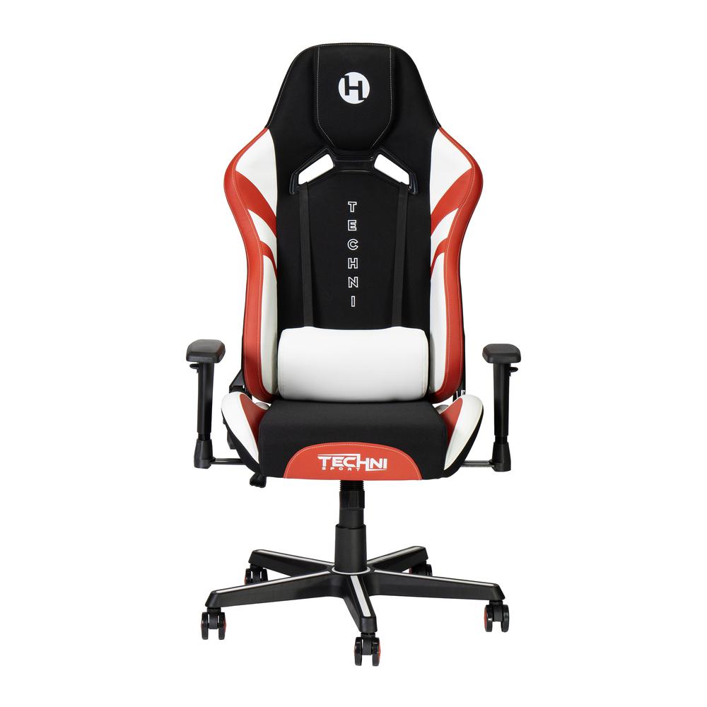 Techni Sport Echo Gaming Chair - Black with Red & White. Picture 6