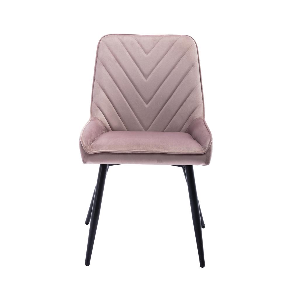 Techni Mobili Modern Contemporary Pink Velvet Chairs (Set of 2). Picture 2
