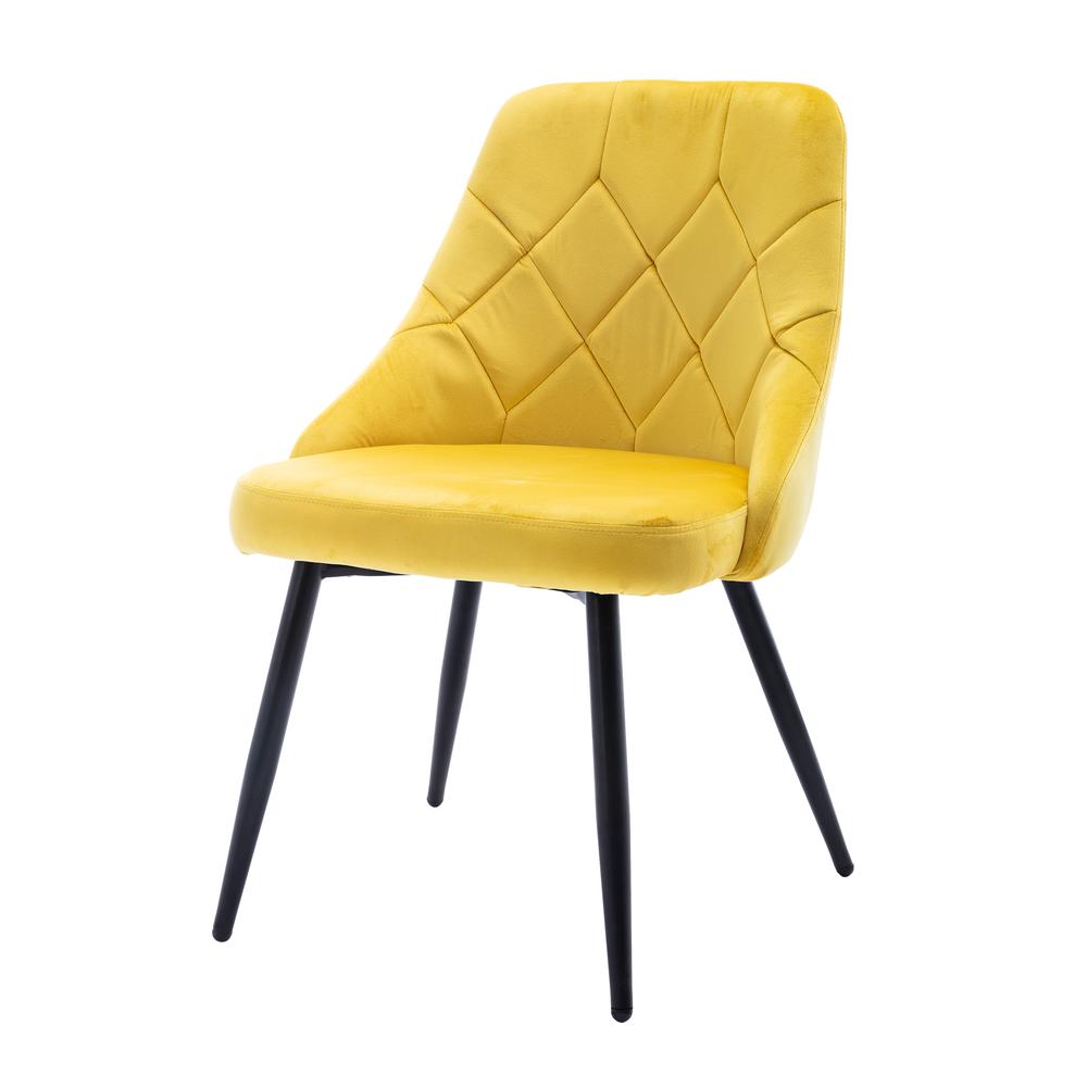 Techni Mobili Modern Contemporary Gold Tufted Velvet Chair (Set of 2). Picture 3