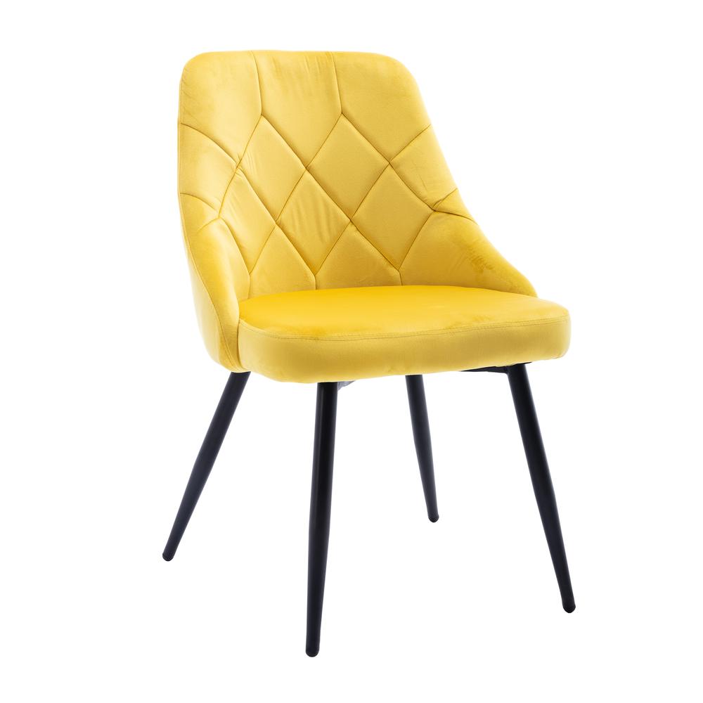 Techni Mobili Modern Contemporary Gold Tufted Velvet Chair (Set of 2). Picture 4