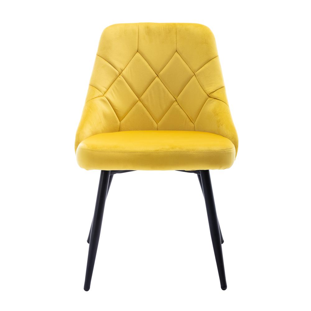 Techni Mobili Modern Contemporary Gold Tufted Velvet Chair (Set of 2). Picture 5