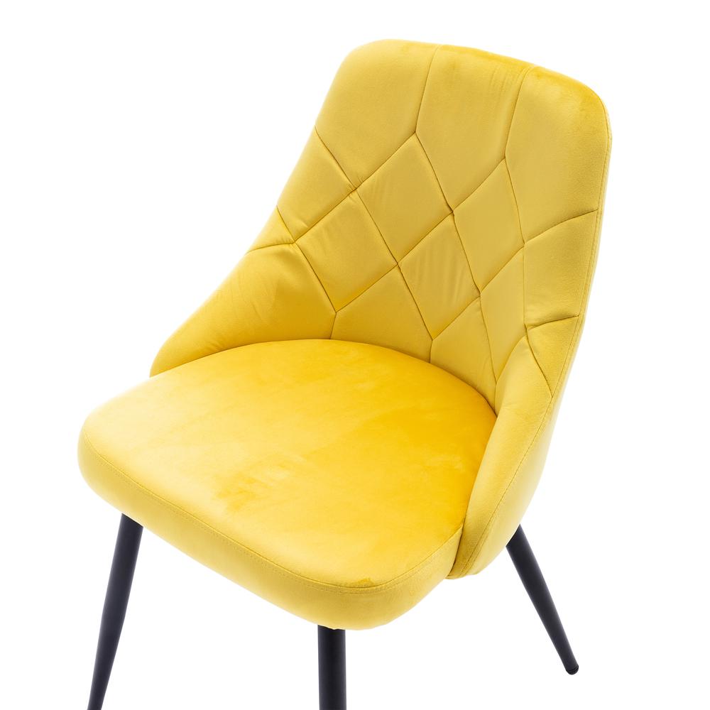Techni Mobili Modern Contemporary Gold Tufted Velvet Chair (Set of 2). Picture 8