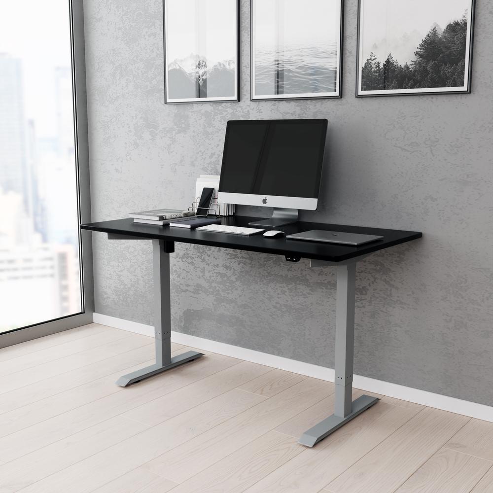 Techni Mobili Power Adjustable Sit to Stand Desk, Black. Picture 7