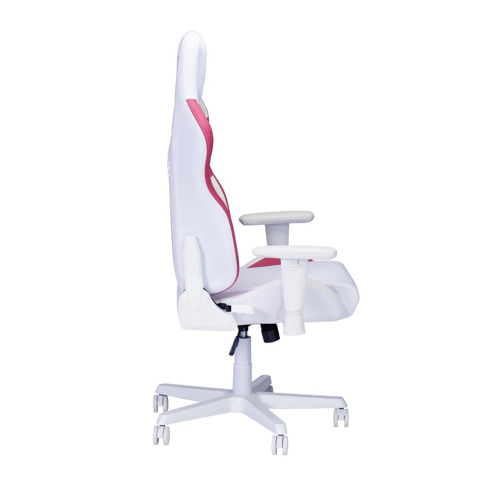 Techni Sport Echo Gaming Chair - White with Pink. Picture 5