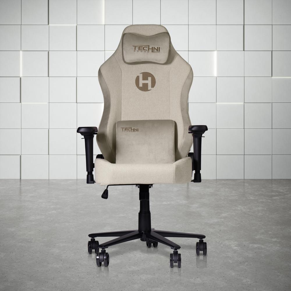 Techni Sport Fabric Gaming Chair - Beige. Picture 10