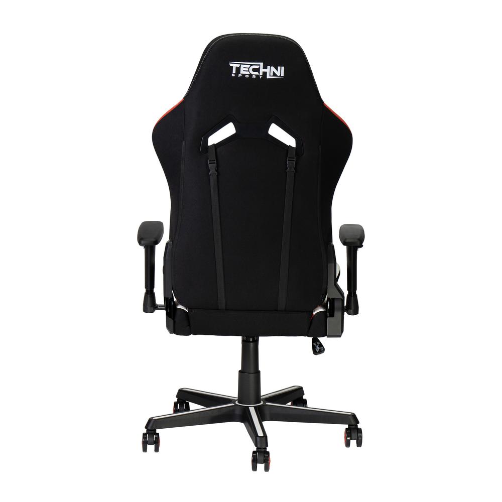 Techni Sport Echo Gaming Chair - Black with Red & White. Picture 4