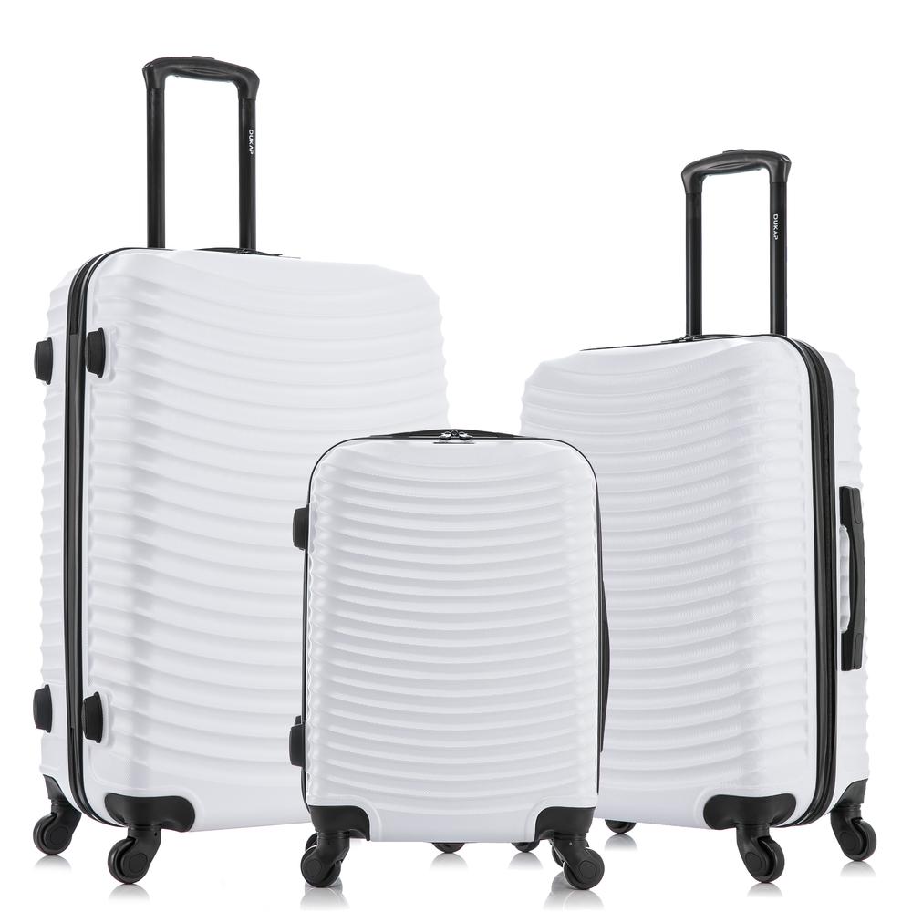 DUKAP Adly Lightweight Hardside Spinner 3 Piece set  20'',24'', 28'' White. Picture 1