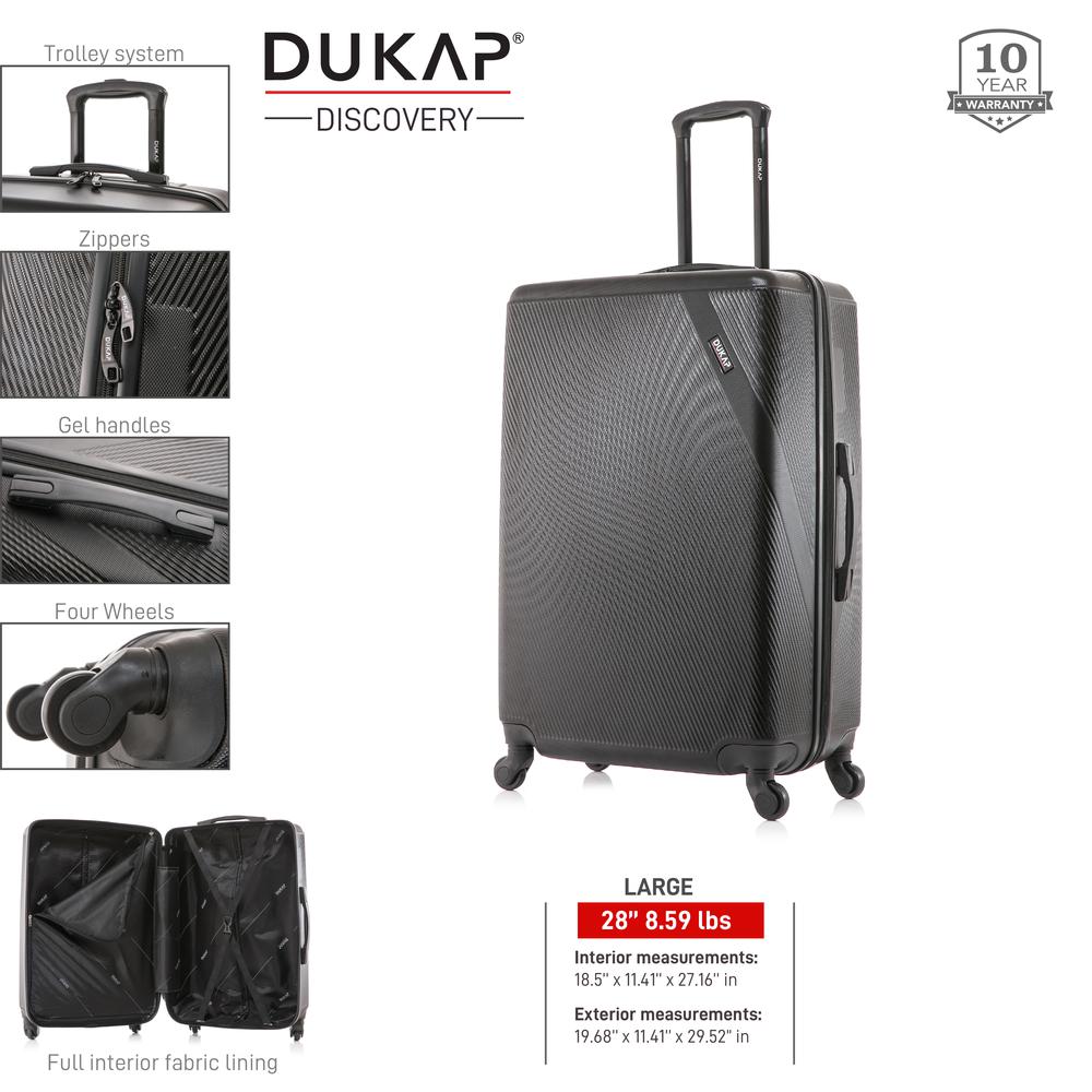 DUKAP Discovery Lightweight Hardside Spinner 28-inch Black. Picture 5