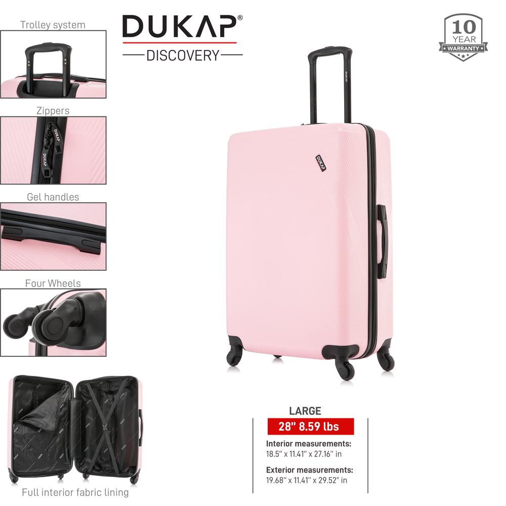 DUKAP Discovery Lightweight Hardside Spinner 28 inch Pink. Picture 5