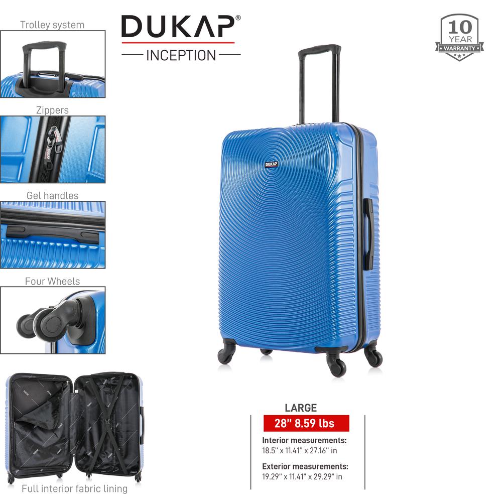 DUKAP Inception Lightweight Hardside Spinner 28 inch Blue. Picture 6