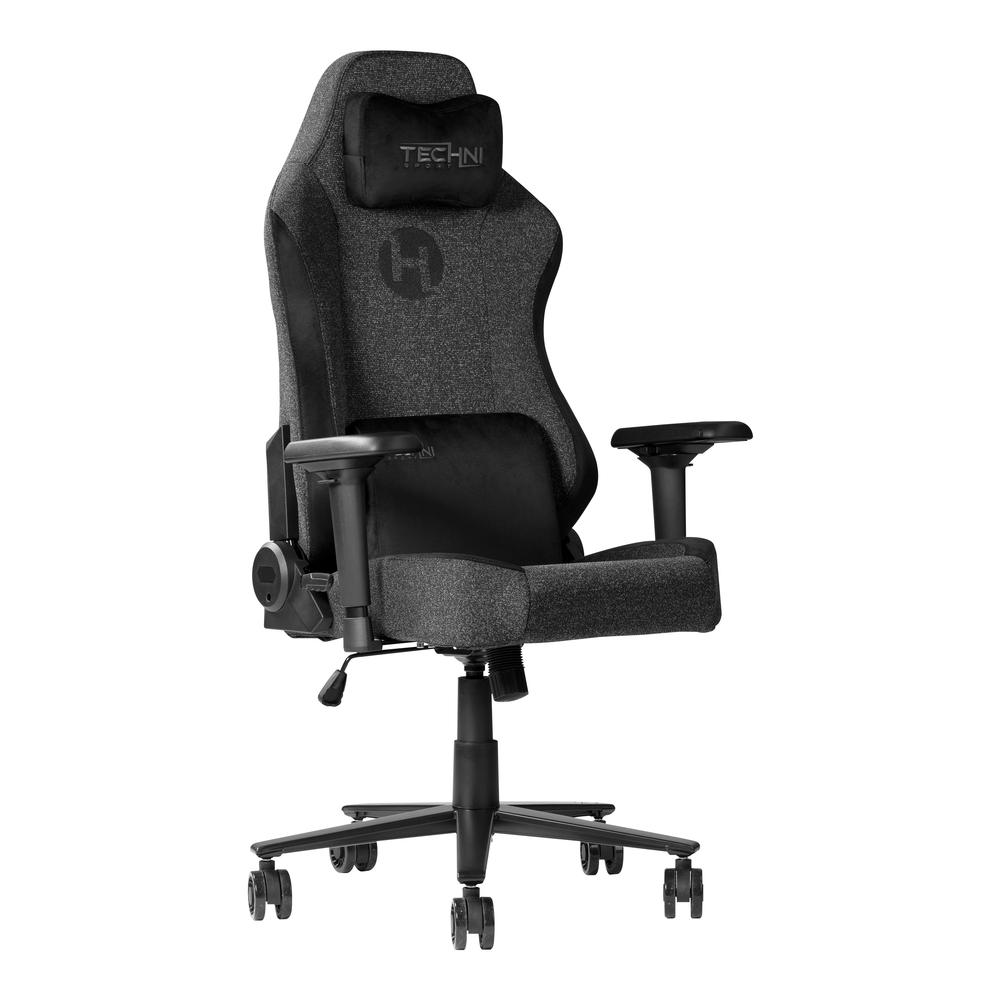Techni Sport Fabric Gaming Chair - Black. Picture 1