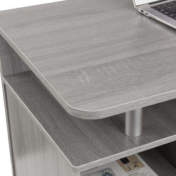 Complete Computer Workstation Desk With Storage, Gray. Picture 8