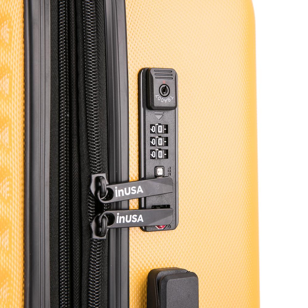 InUSA Ally lightweight hardside spinner 3 piece luggage set  20'',24'', 28'' Mustard. Picture 10