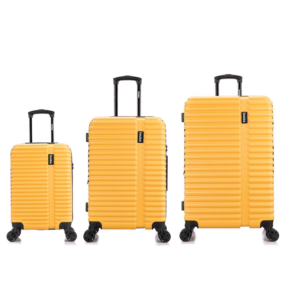 InUSA Ally lightweight hardside spinner 3 piece luggage set  20'',24'', 28'' Mustard. Picture 11
