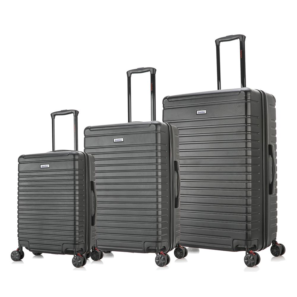 InUSA Deep lightweight hardside spinner 3 piece luggage set  20'',24'', 28'' Black. Picture 5
