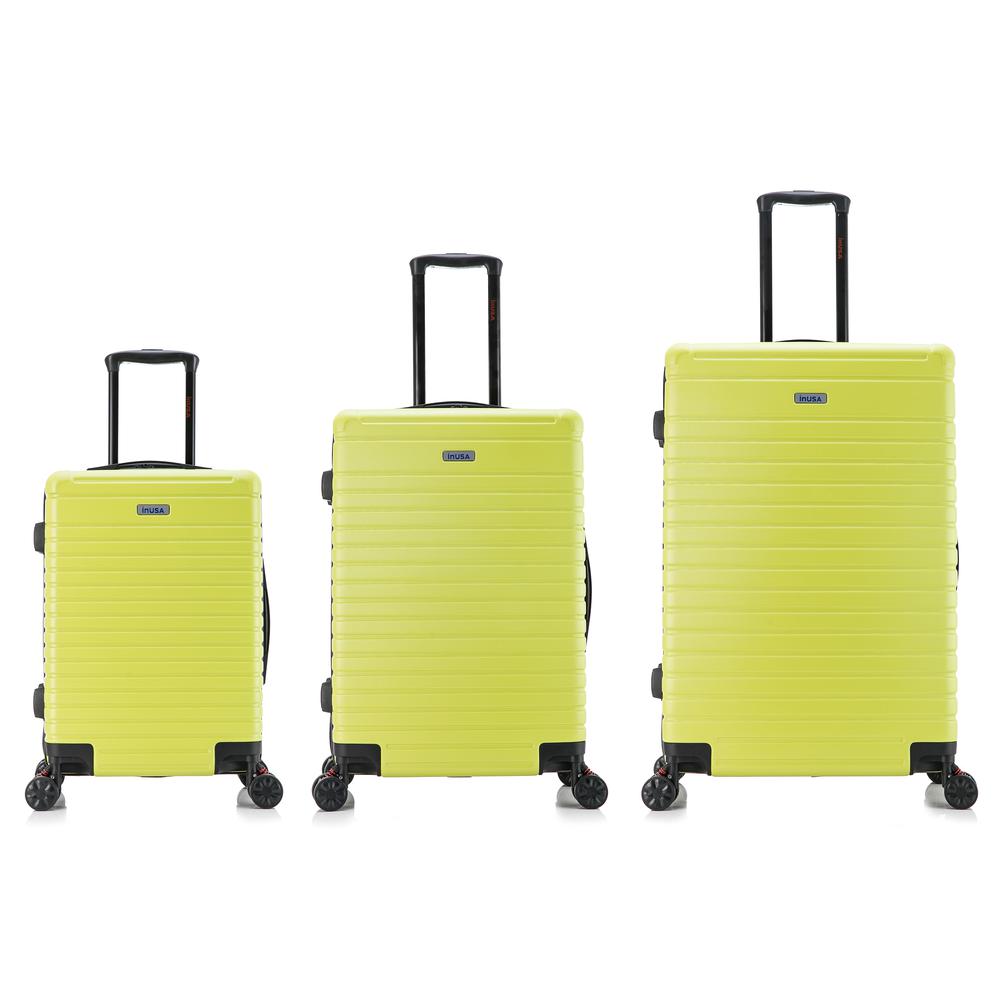 InUSA Deep lightweight hardside spinner 3 piece luggage set  20'',24'', 28'' Green. Picture 13