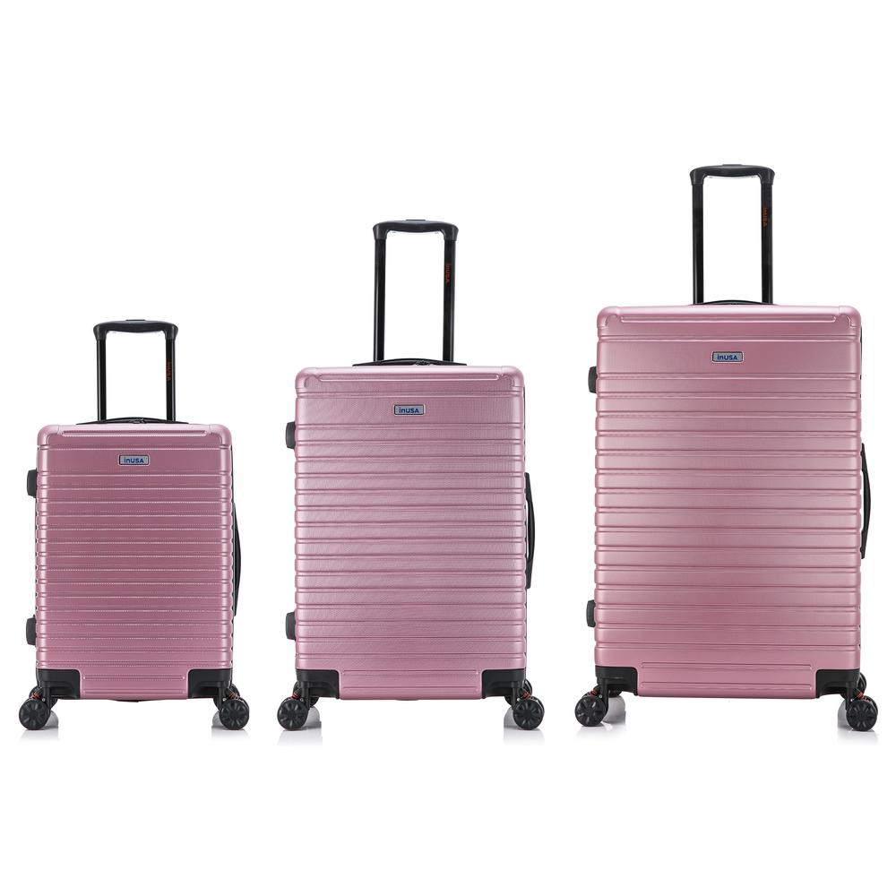 InUSA Deep lightweight hardside spinner 3 piece luggage set  20'',24'', 28'' Rose Gold. Picture 4