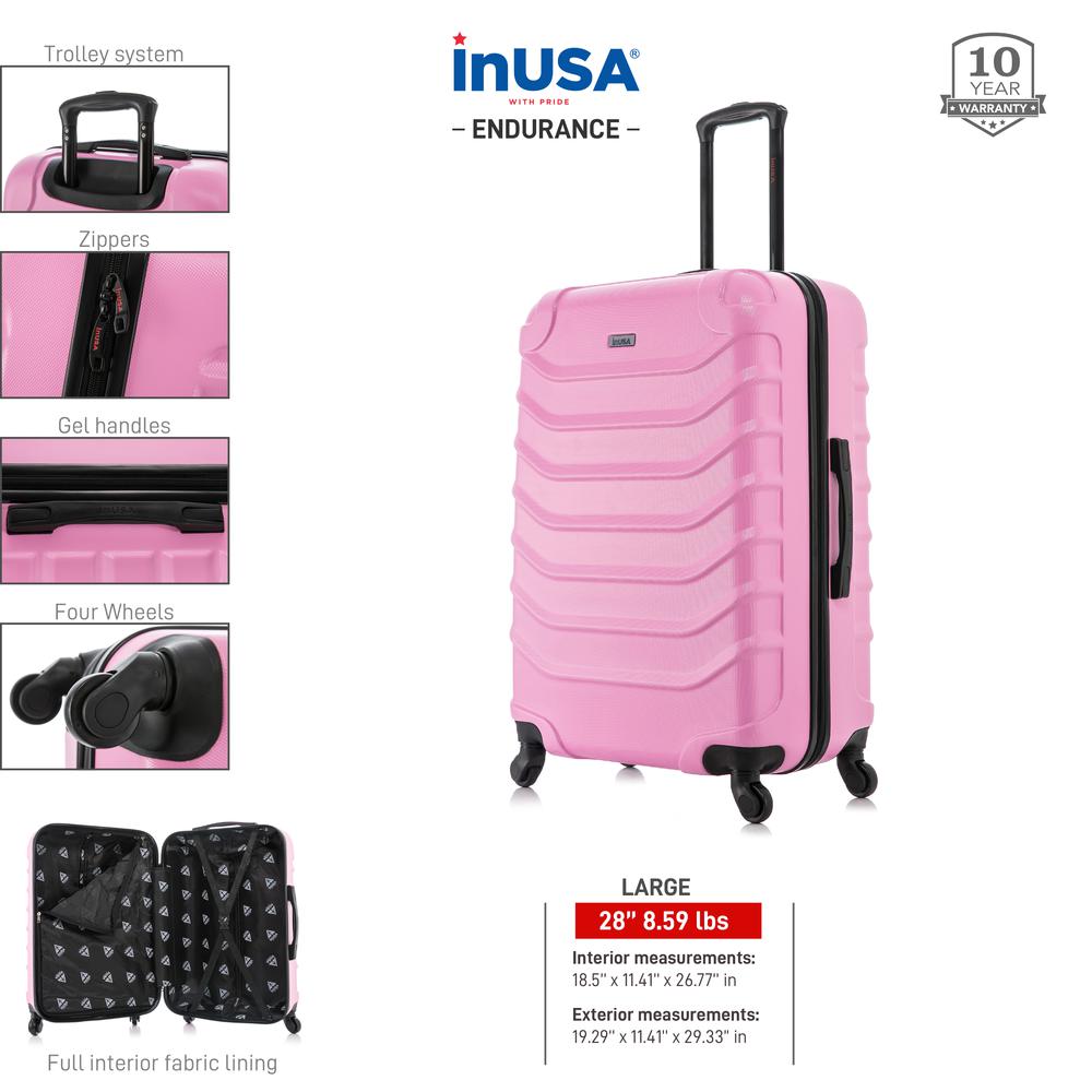 InUSA Endurance Lightweight Hardside Spinner 28 inch Pink. Picture 5