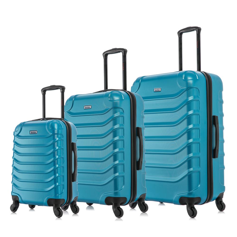 InUSA Endurance Lightweight Hardside Spinner 3 Piece Luggage set  20'',24'', 28'' Teal. Picture 2