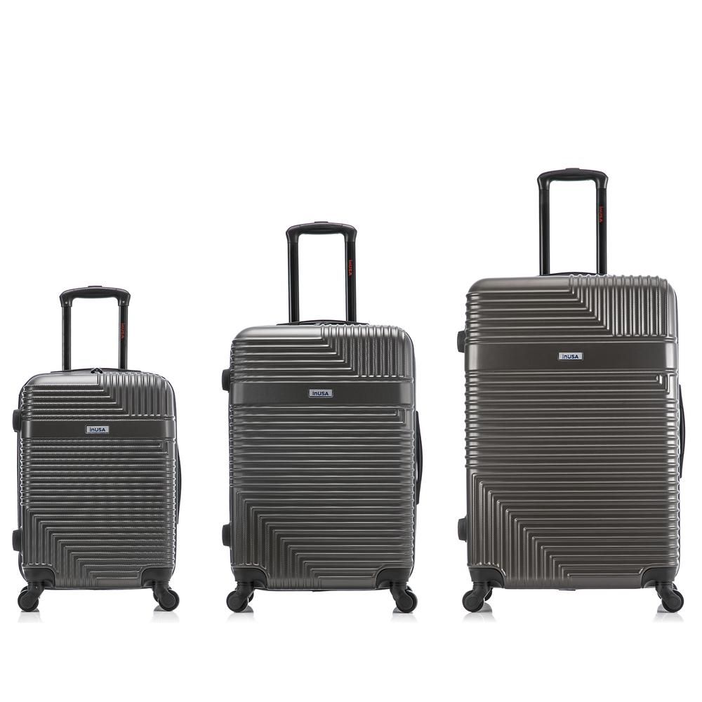 InUSA Resilience Lightweight Hardside Spinner 3 Piece Luggage set  20'',24'', 28'' Charcoal. Picture 5