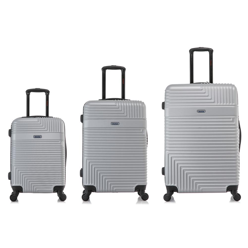 InUSA Resilience Lightweight Hardside Spinner 3 Piece Luggage set  20'',24'', 28'' Silver. Picture 7