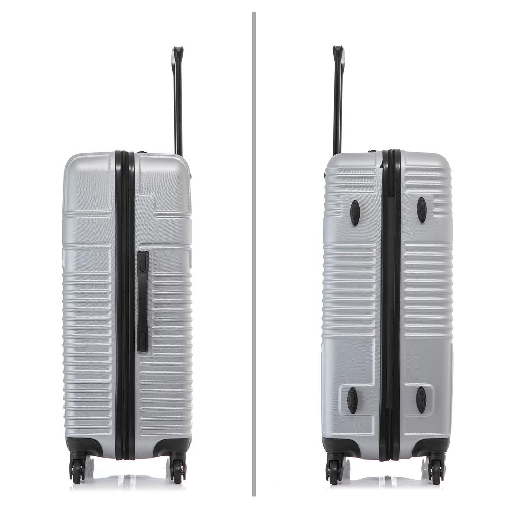 InUSA Resilience Lightweight Hardside Spinner 3 Piece Luggage set  20'',24'', 28'' Silver. Picture 8