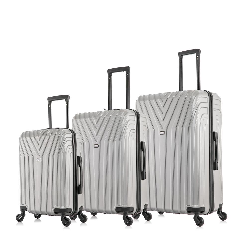 InUSA Vasty Lightweight Hardside Spinner 3 Piece Luggage set  20'',24'', 28'' Grey. Picture 2