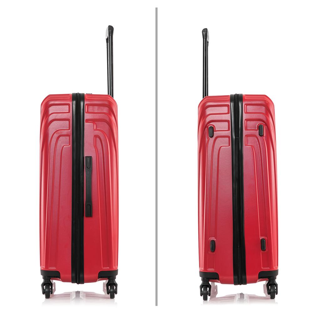 InUSA Vasty Lightweight Hardside Spinner 3 Piece Luggage set  20'',24'', 28'' Red. Picture 8