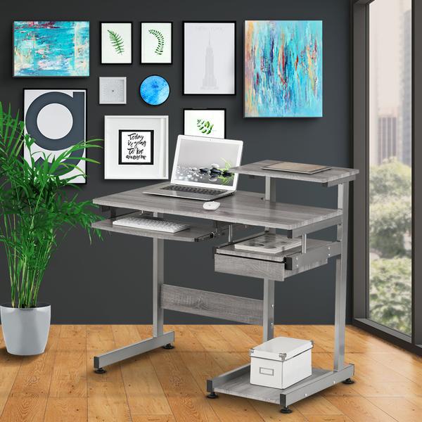 Complete Computer Workstation Desk, Gray. Picture 5