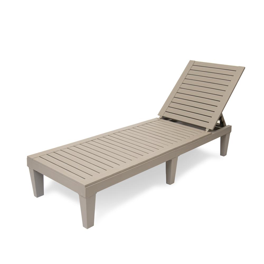 OSLO Patio Reclining Sun lounger Grey. Picture 2