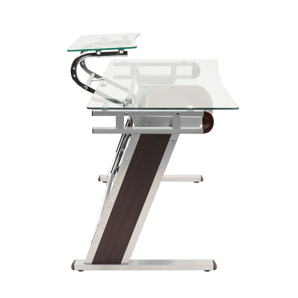 Techni Mobili Home Office Workstation with Sturdy Chrome Base, Glass. Picture 11