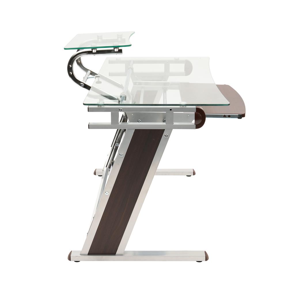 Techni Mobili Home Office Workstation with Sturdy Chrome Base, Glass. Picture 12