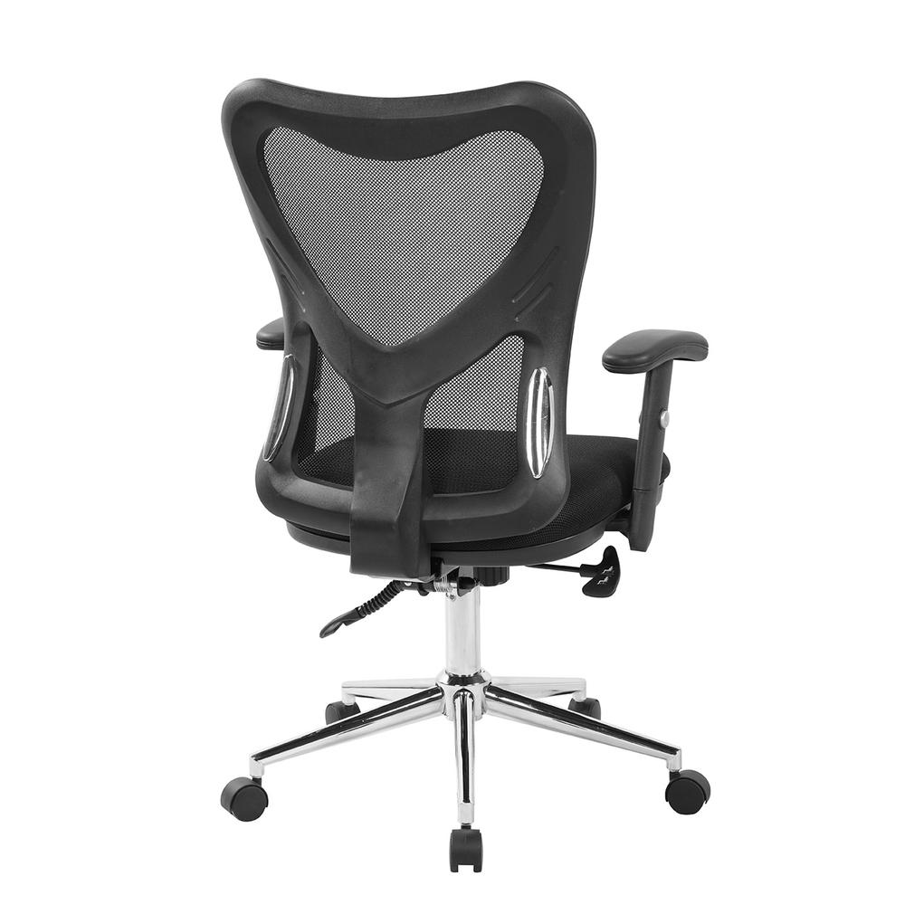 High Back Mesh Office Chair With Chrome Base. Color: Black. Picture 3