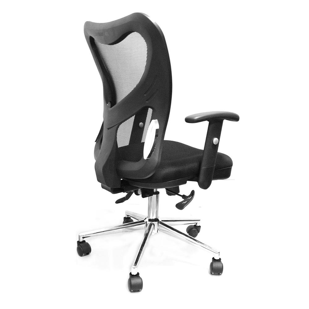 High Back Mesh Office Chair With Chrome Base. Color: Black. Picture 4