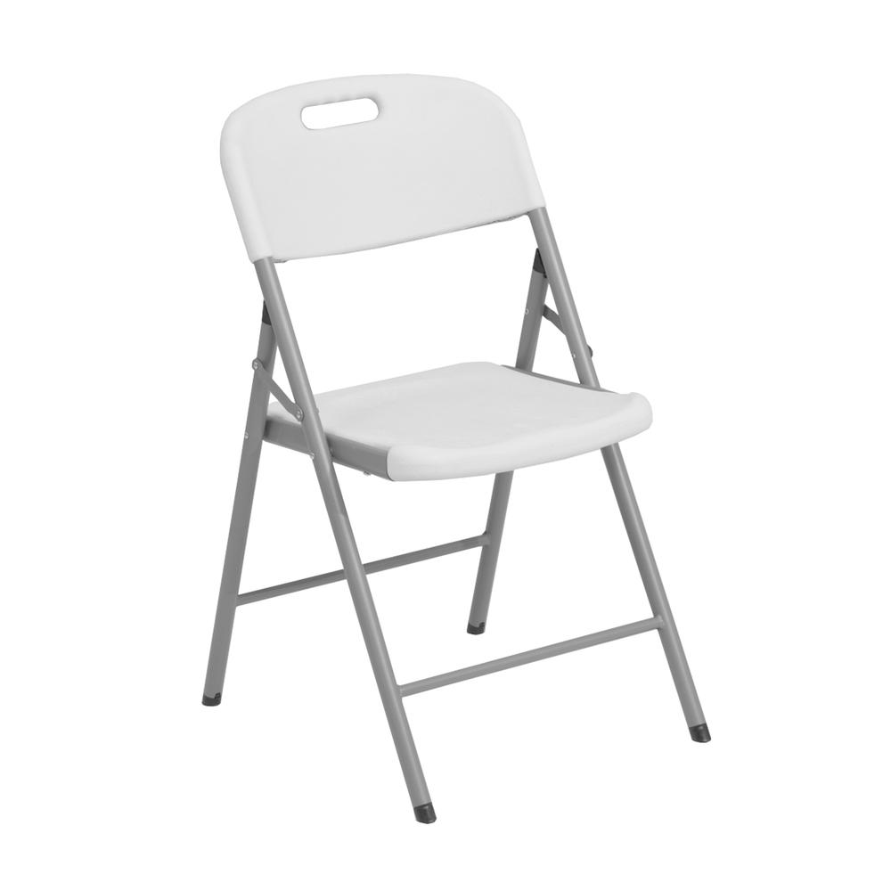 Techni Home Premium Comfort Granite White Folding Chairs – Set of 4. Picture 1