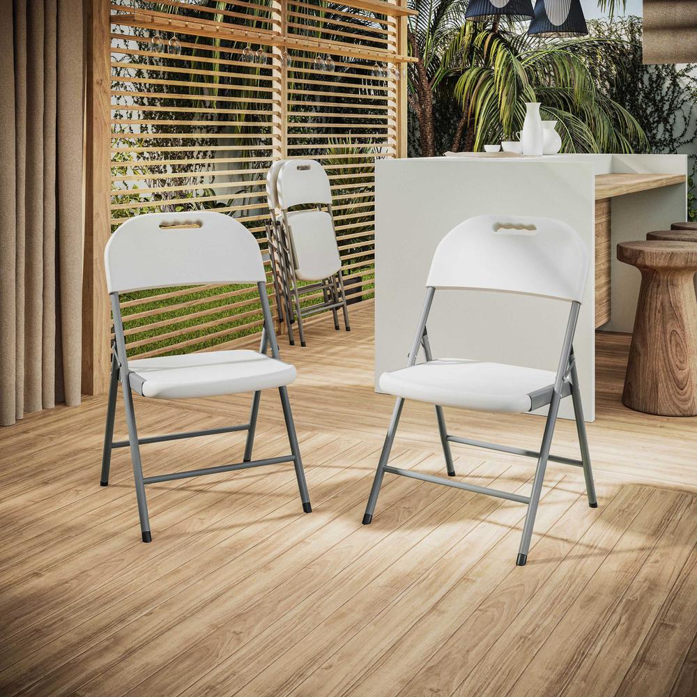 Techni Home Premium Comfort Granite White Folding Chairs – Set of 4. Picture 4