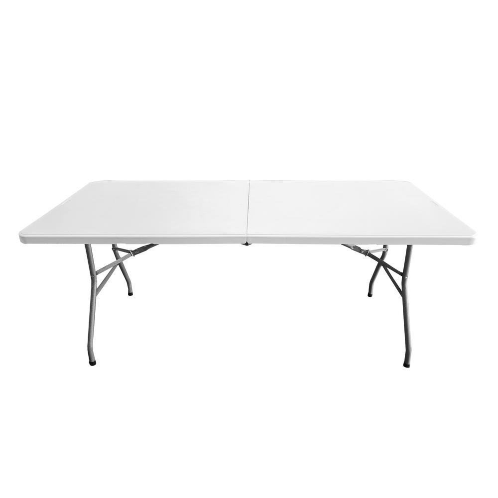 Techni Home 6 FT Granite White Folding Table with Easy- Carry Handle. Picture 2