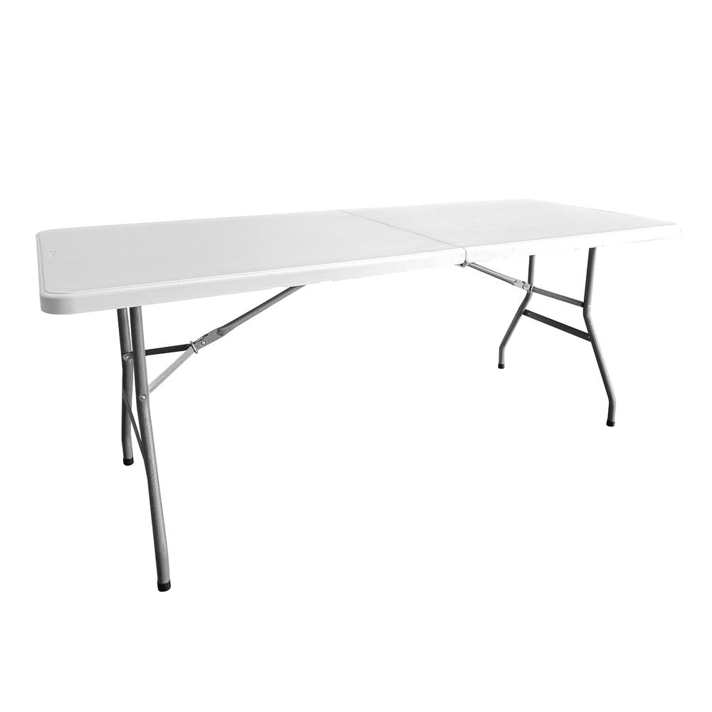 Techni Home 6 FT Granite White Folding Table with Easy- Carry Handle. Picture 11