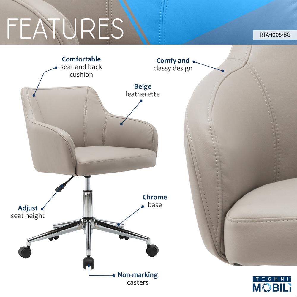 Techni Mobili Comfy and Classy Home Office Chair. Picture 6
