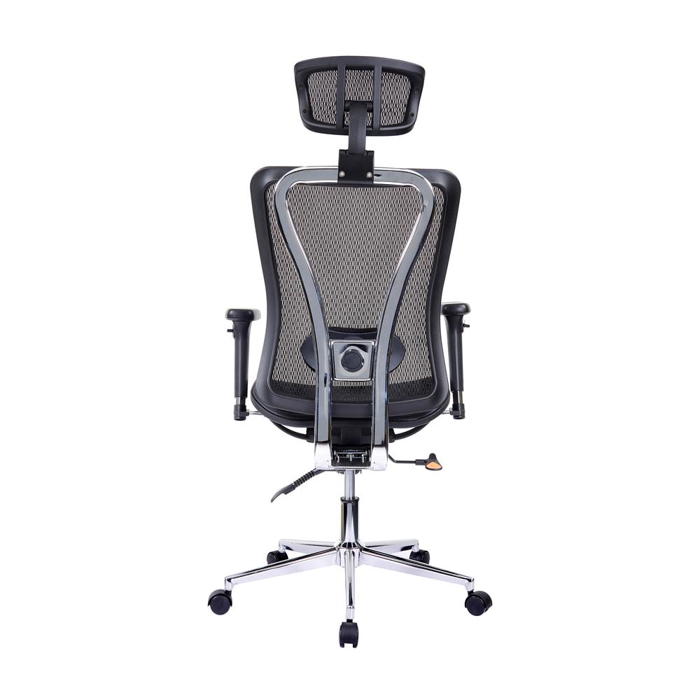 Techni Mobili High Back Executive Mesh Office Chair with Arms, Headrest and Lumbar Support , Black. Picture 5
