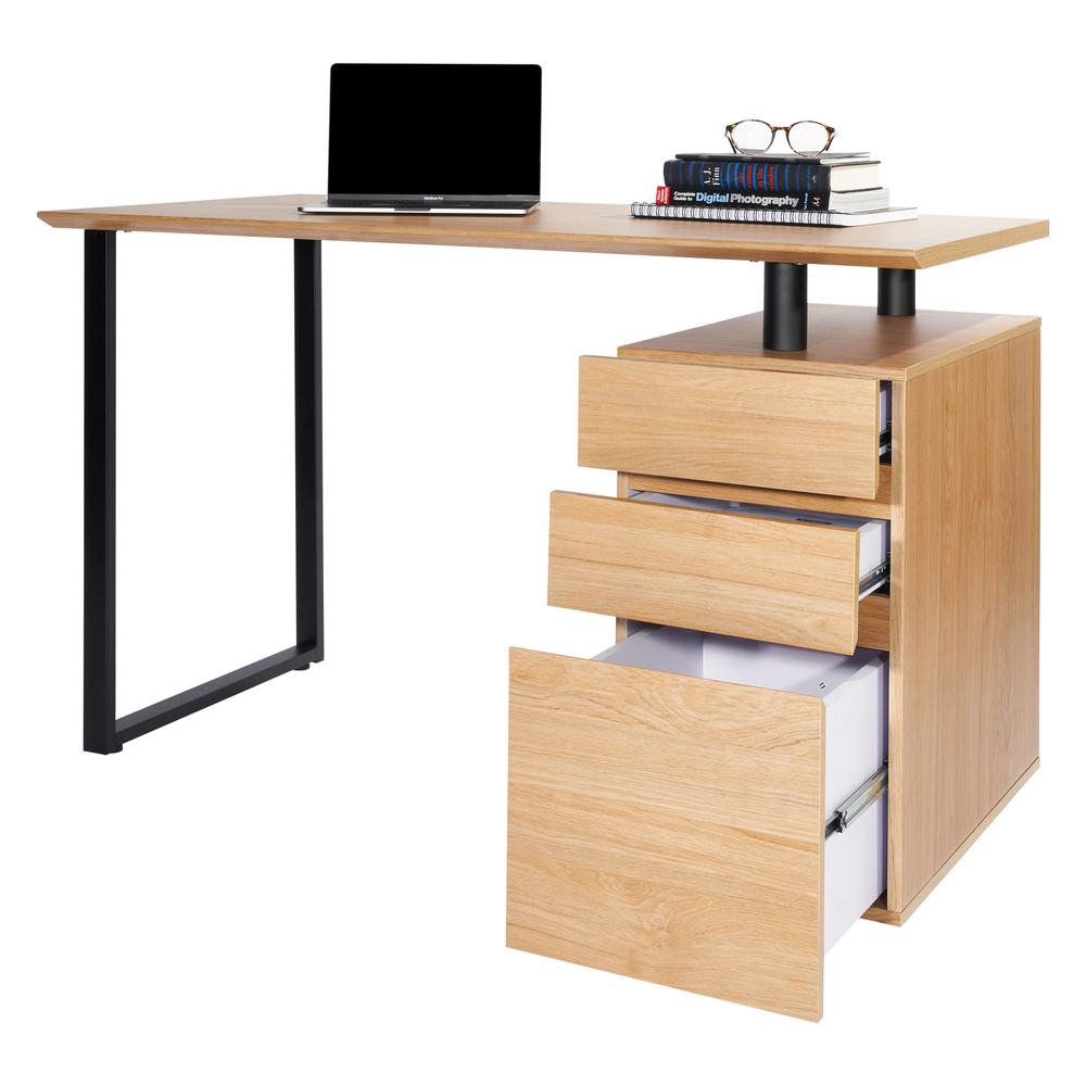 Computer Desk with Storage and File Cabinet. Color: Pine. Picture 12