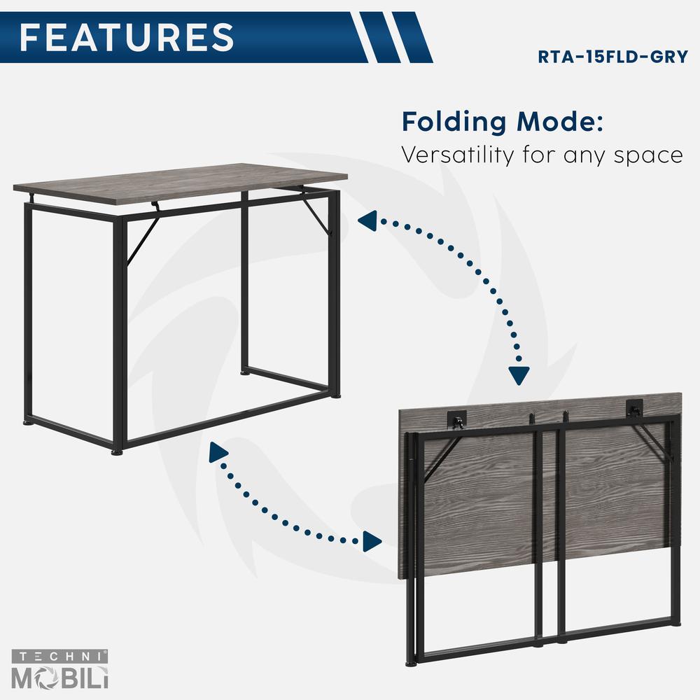 Techni Mobili Space Saving Folding Desk. Picture 6