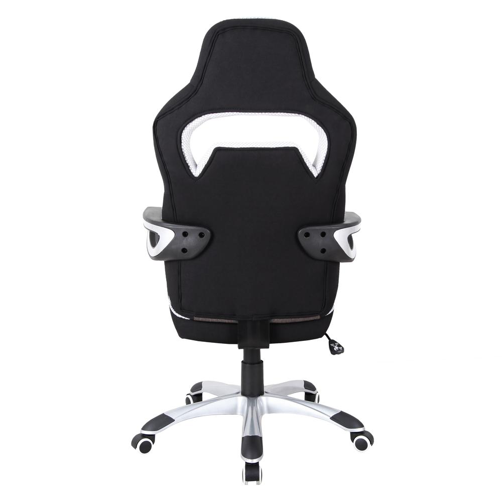 Techni Mobili Ergonomic Upholstered Racing Style Home & Office Chair, Grey/Black. Picture 3