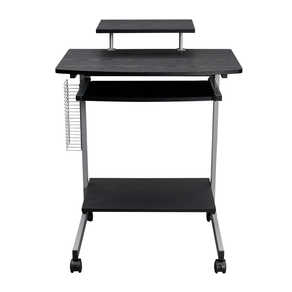 Compact Computer Cart With Storage . Color: Espresso. Picture 7