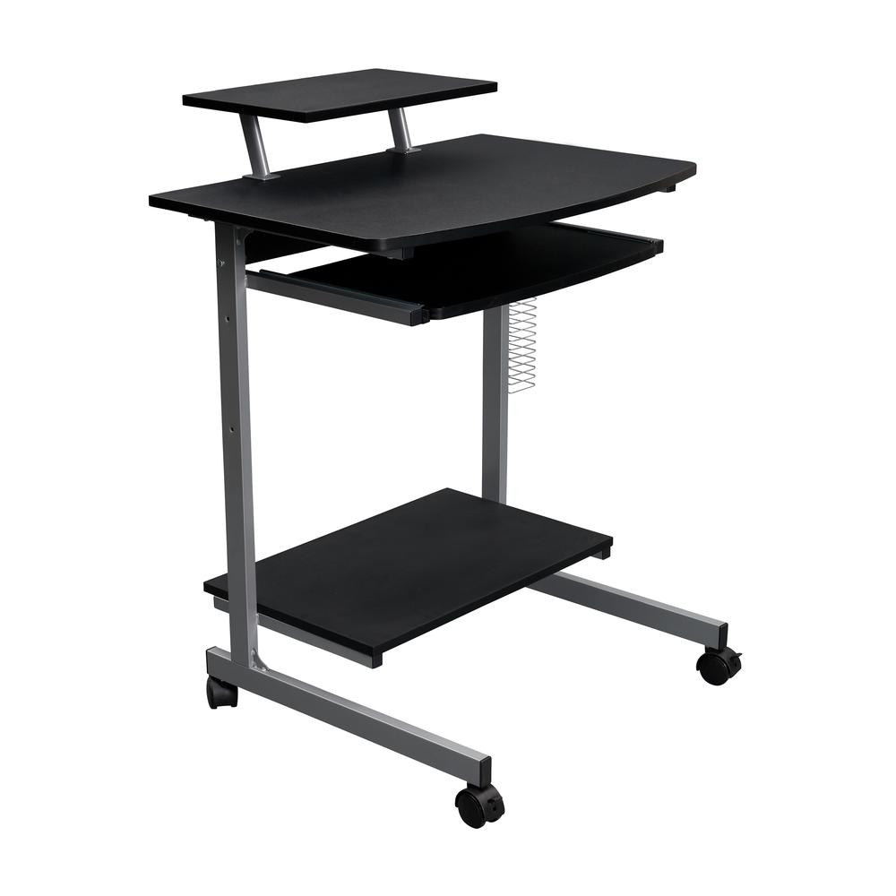 Compact Computer Cart With Storage . Color: Graphite. Picture 1