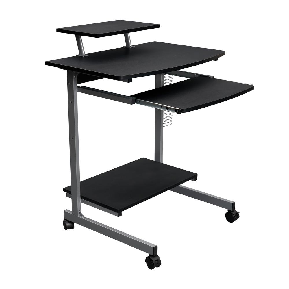 Compact Computer Cart With Storage . Color: Graphite. Picture 4