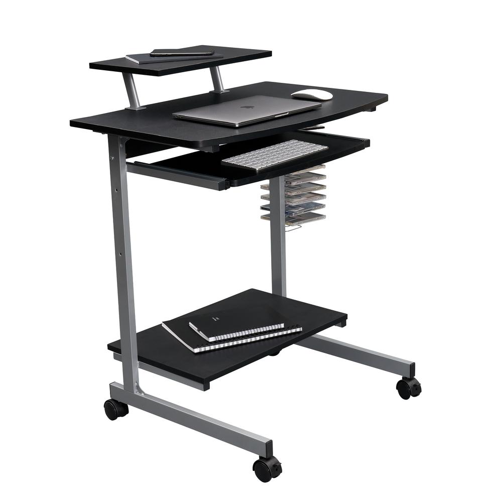 Compact Computer Cart With Storage . Color: Graphite. Picture 8